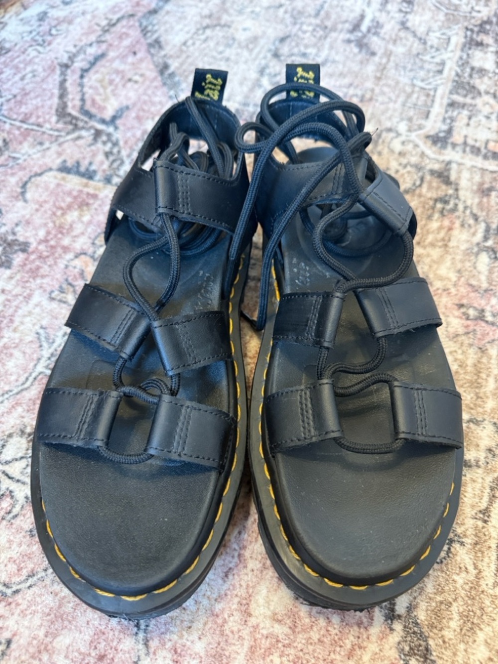Dr. Martens Black Lace-Up Platform Gladiator Sandals Sz 8 women - Picture 4 of 6